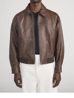 FRAME Men’s Textured Leather Bomber